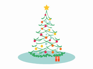 Festive Christmas Tree Vector Illustration