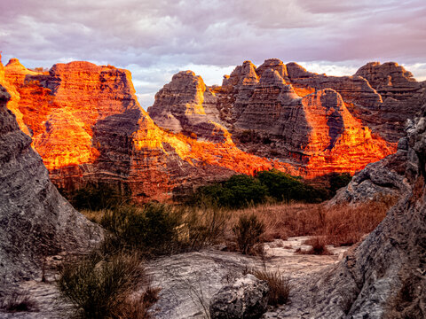 Sunlit isalo landscape Madagascar