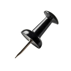 Black Thumbtack: Push Pin, Map Pin, Office Supplies isolated on transparent background