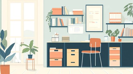 Modern Home Office Illustration