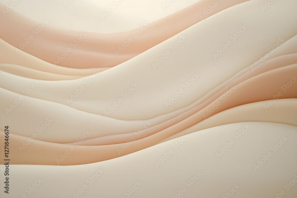 Poster elegant flowing waves abstract art digital background soft tones aesthetic design calm and tranquil 