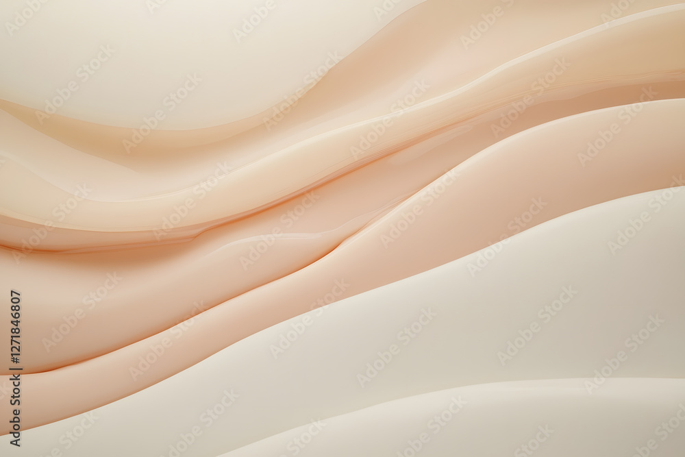 Poster Flowing waves of soft tones abstract art digital design calm environment smooth viewpoint concept of serenity