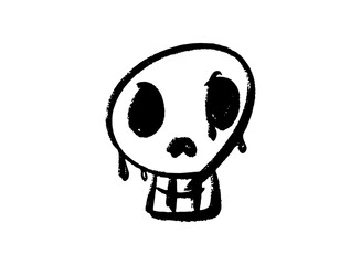 Illustration of an Graffiti Spray Paint Skull