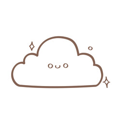 Cute Cloud with Sparkles Vector Illustration