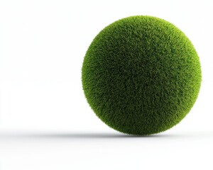 A vibrant green moss ball on a clean background showcasing natural beauty and tranquility.