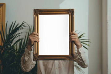 PNG photo frame mockup, transparent design
