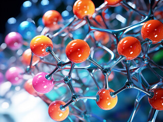 High-Tech Molecular Grid generate by AI