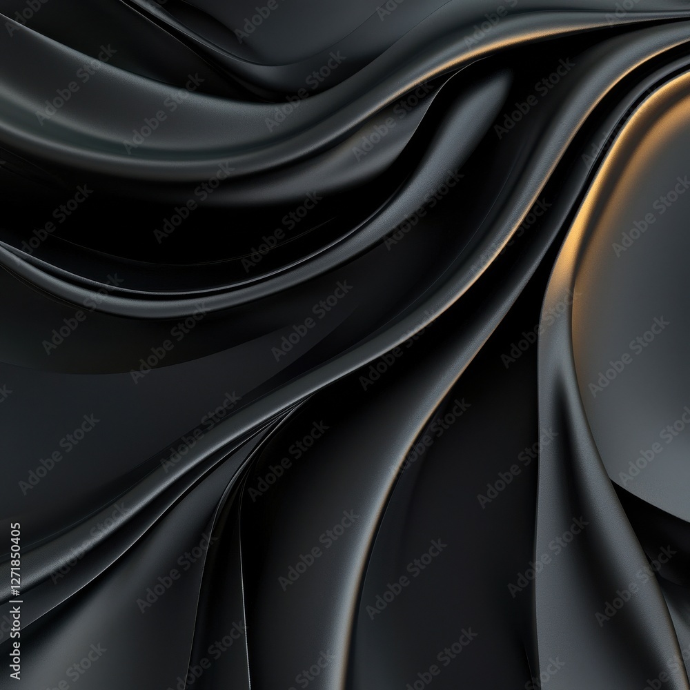 Poster a black and white image of a fabric with a pattern of waves