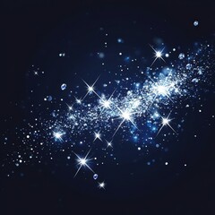 Fototapeta premium Abstract glittering trail of sparkles and stardust on dark background