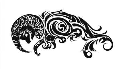 Abstract ram graphic design, tattoo art concept, possible use for logo, background