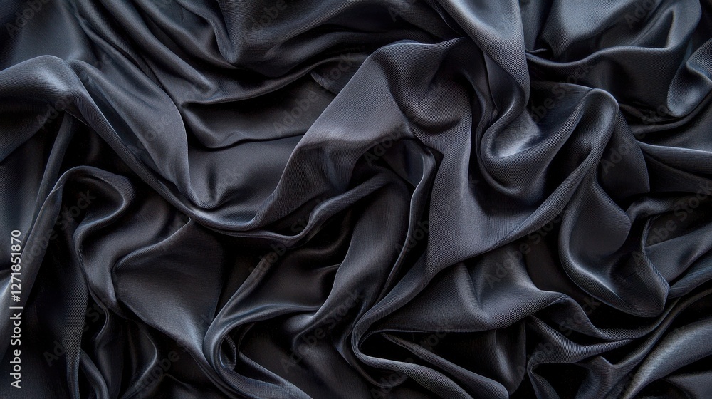 Aufkleber a black fabric with a pattern of swirls and lines