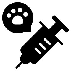 animal vaccine syringe injection medical solid glyph icon