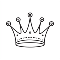 Single one line Crown one line silhouette on white background
