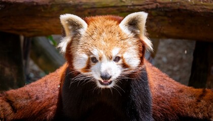 Obraz premium 威嚇しているレッサーパンダ