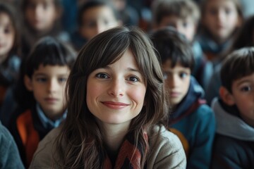 Obraz premium Woman Teaching Children