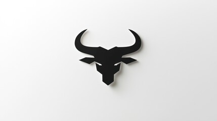 Fototapeta premium Abstract bull's head graphic, modern design, minimalist background, poster print