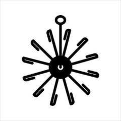 Hanger line black icon isolated on white background. Wardrobe sign, clothes rack symbol or cloakroom pictogram. Vector illustration.