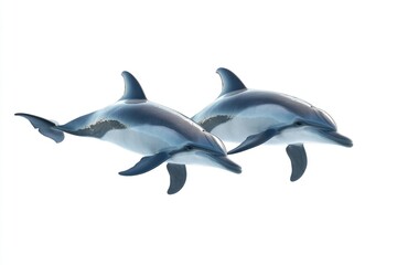 Obraz premium Two dolphins swimming