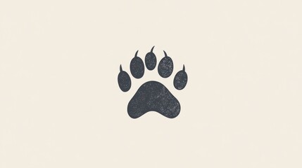 Bear Paw Print Graphic Design, Nature, Minimalist