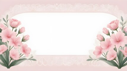 AI GENERATE, white background and soft pink leaves in the corner, propose for background use.