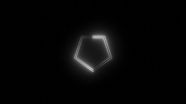 A polygon icon typically features a multi-sided geometric shape with straight edges and sharp verticals. Creative neon pink and green colored polygon tunnel animation background