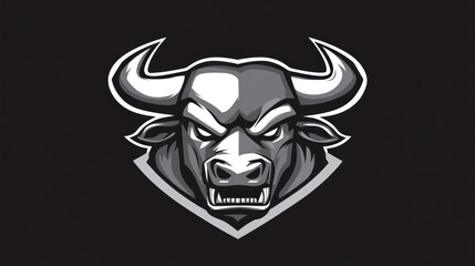 Angry bull head graphic design, for use in gaming, esports, or sports