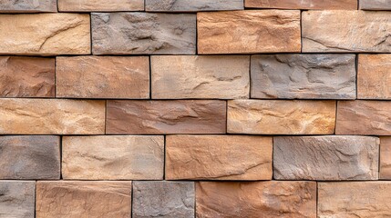 Rustic Brown Brick Wall Texture Background: Detailed Close Up of Warm-Toned Stacked Bricks