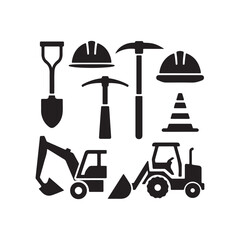 construction icon silhouette vector illustration 