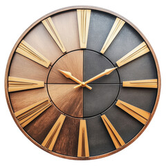 Elegant Two-Tone Wall Clock with Golden Accents