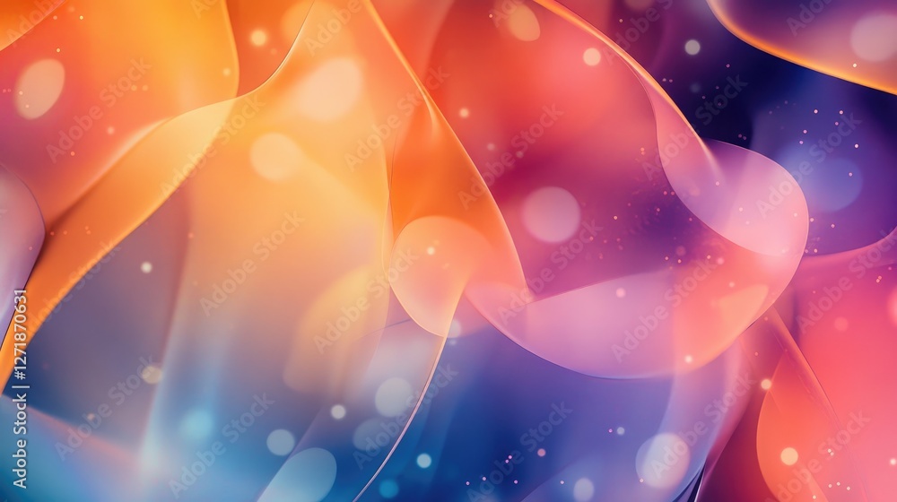 Poster an abstract background featuring a collage of intersecting shapes and gradients, creating a multi-di