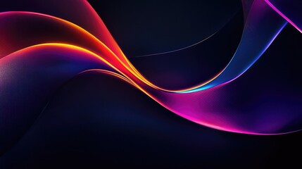 Obraz premium An abstract background with a futuristic feel, combining neon colors and glowing lines against a dark backdrop, creating a high-tech and modern aesthetic.