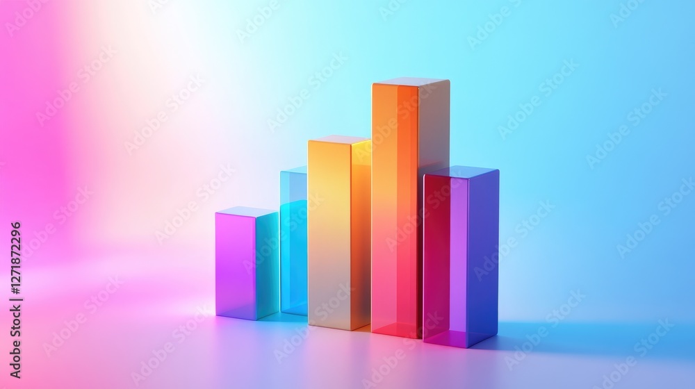 Poster a d bar chart with a gradient color scheme and shadow effects, creating a visually striking represen