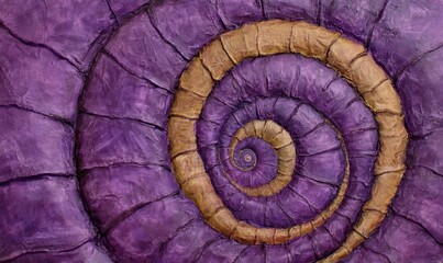 Obraz premium Abstract purple spiral design with textured layers, evoking a sense of depth and movement