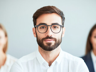 Obraz premium Professional portrait of a confident man office setting business context
