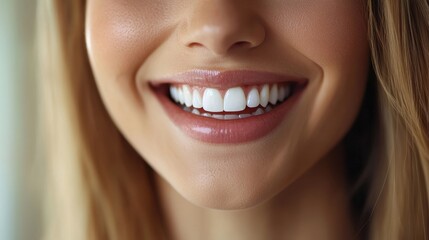Obraz premium Radiant Smile of a Young Woman With Healthy Teeth