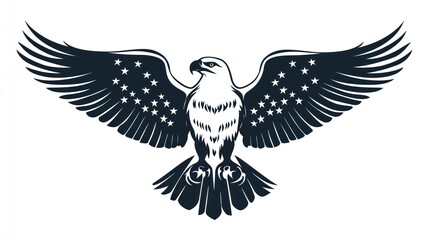 Obraz premium Soaring eagle, patriotic design, emblem for freedom, graphic for print