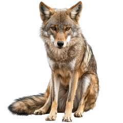 Obraz premium Majestic Coyote Portrait Isolated on Transparent Background