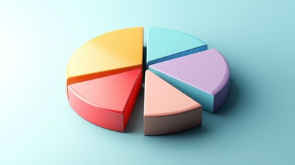 A detailed shot of a D pie chart with labeled segments and a shadow effect, creating a visually appealing and informative representation of statistical data.