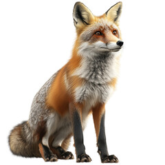 Fototapeta premium Majestic Red Fox: Nature's Prowler with Transparent Background