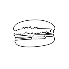 line art hamburger