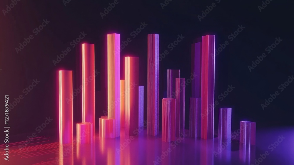 Poster a dynamic shot of a d bar chart with animated bars rising and falling, showcasing real-time data cha