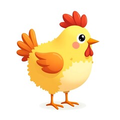 Naklejka premium Adorable Cartoon Hen Illustration – Vector Art on White Background 