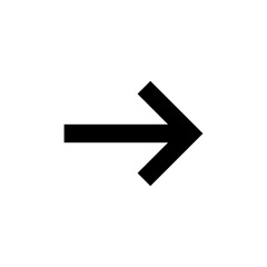 Straight arrow. Vector symbol and icon on white background.