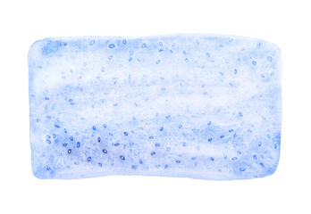 Blue watercolor texture with abstract pattern of speckles and gradient variations on white background.