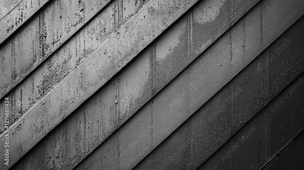 Poster diagonal pattern of grey planks creates a modern abstract texture