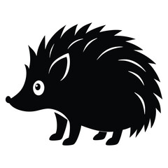 Cute Hedgehog Silhouette Vector Graphic