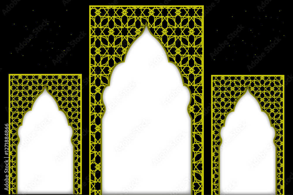 Poster frame for elegant greeting with geometric pattern | abstract minimal vector background for eid, rama