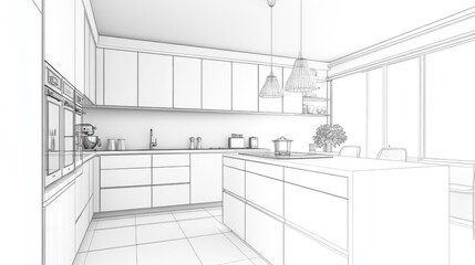 A sleek kitchen with minimalist cabinetry, a clean countertop, and integrated appliances, emphasizing functionality and simplicity.