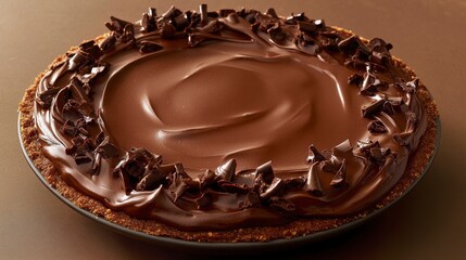 Dark Chocolate Indulgence: Exquisite Chocolate Pie with Rich Flavor