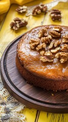 Scrumptious Walnut Cake with a Glaze of Delight